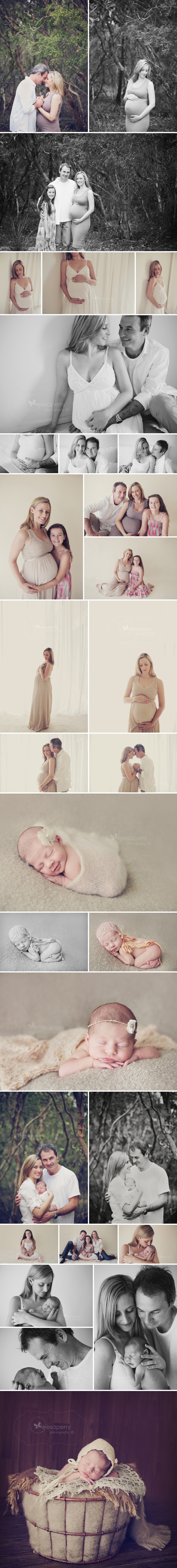 Beautiful maternity and newborn photos with some shots outside in the bush