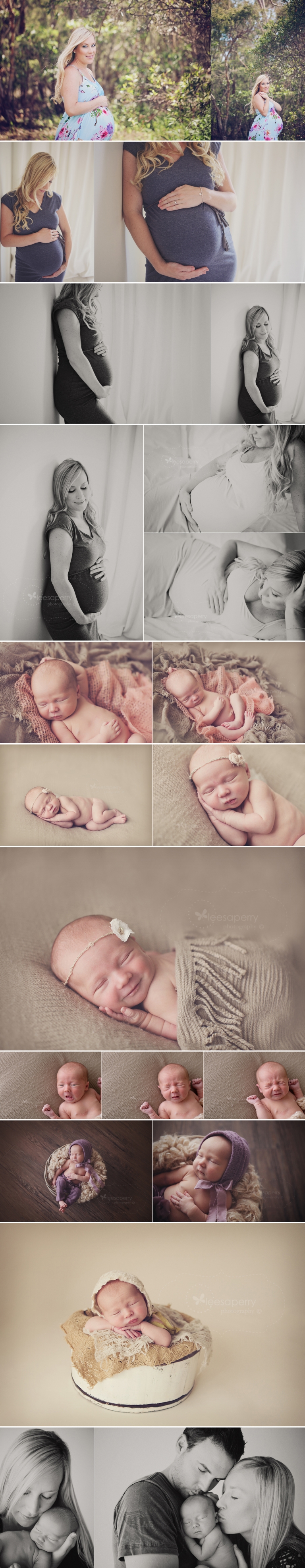 maternity outdoors and gorgeous newborn photos