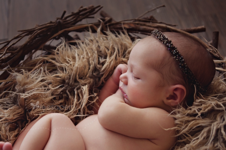 sweet baby in a nest